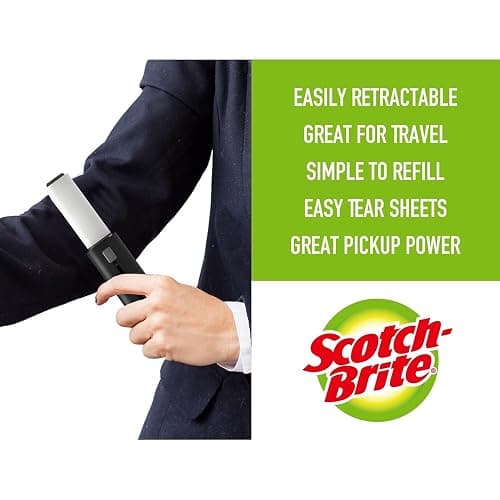 Scotch-Brite Mini Travel Lint Roller, Works Great On Pet Hair, 30 Sheets thumbnail 6