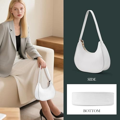 Shoulder Bags for Women Mini Clutch Purse with Zipper Closure,Classic Cute Hobo Tote Handbag thumbnail 7