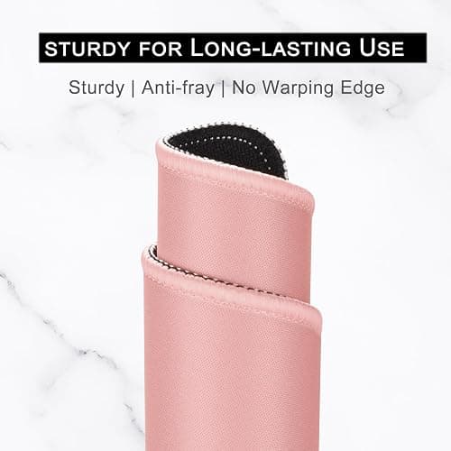 Hsurbtra Mouse Pad, Premium-Textured Square Mousepad 10.2 x 8.3 Inch, Stitched Edge Anti-Slip Waterproof Rubber Pretty Cute Computer Mat for Office Gaming Laptop Women Kids Pink thumbnail 3