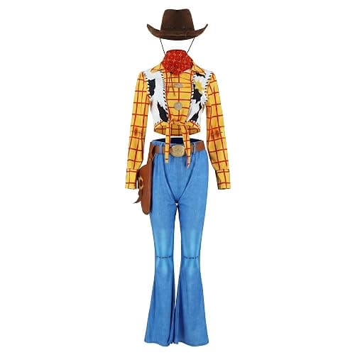 EDAUWAE Woody Costume Women Cowboy Cosplay Sheriff Halloween Uniform with Belt Hat Fancy Outfit thumbnail 5