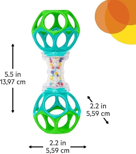 Bright Starts Oball Shaker Rattle Toy, Ages Newborn Plus - Oball Shaker Rattle thumbnail 2