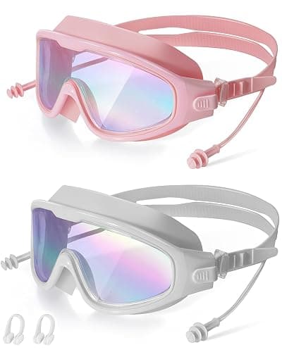 seasprint Adult Swimming Goggles,Leak-Proof,Anti-Fog Pool Glasses,Wide View Swim Goggles with Ear Plugs and Nose Clip - Image 1