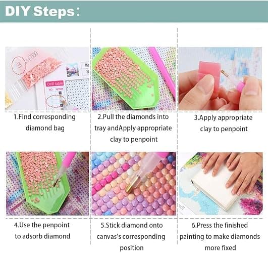 EIBEILI Diamond Painting Kits for Adults, Vintage Woman Painting Art for Beginner DIY Round 5D Paint with Diamonds Pictures Gem Full Drill Diamond Dots Crystal Kits for Home Wall Decor Gifts 12x16in thumbnail 6