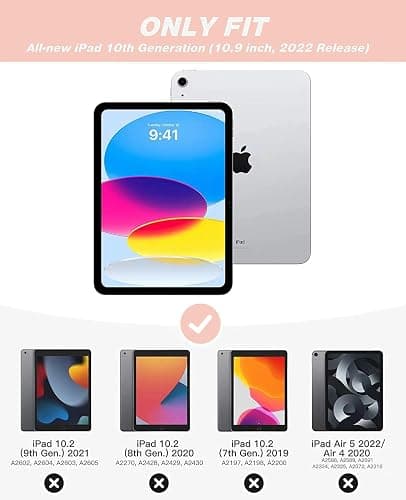 ZryXal iPad (A16) Case/iPad 10th Generation Case [11-Inch 2025/10.9 Inch 2022] with Pencil Holder, Smart Cover with Soft TPU Back [Support Auto Wake/Sleep] (Bisque) thumbnail 2