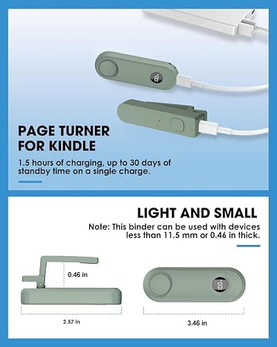 RF Remote Control Page Turner for Kindle Paperwhite Scribe Oasis Accessories, Clicker Page Turner for iPhone,Tablets Reading Camera Video Record Remote Triggers,Agave Green thumbnail 7