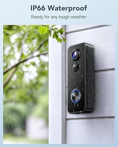 XTU Wireless Video Doorbell Camera, 180° Head-to-Toe Video, Live View with Two-Way Talk, 2.4G Wi-Fi Doorbell Camera with Chime, Local/Cloud Storage, Human Detection, Works with Alexa & Google Home - Black thumbnail 8