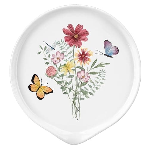 Ceramic Spoon Rest for Stove Top - Cute Spoon Holder for Kitchen Counter - White Coffee Spoon Rest Utensil Rest Spatula Rest - Farmhouse Kitchen Counter Decor (Butterfly Spoon Rest) - Image 1