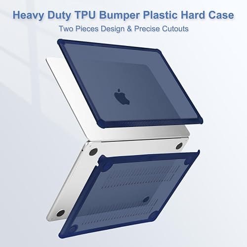 MOSISO Compatible with MacBook Air 15 inch Case 2025 2024 2023 Release M4 A3241 M3 A3114 M2 A2941, Anti-Cracking&Anti-Fingerprint Heavy Duty Hard Shell with TPU Bumper&Keyboard Cover, Navy Blue thumbnail 4