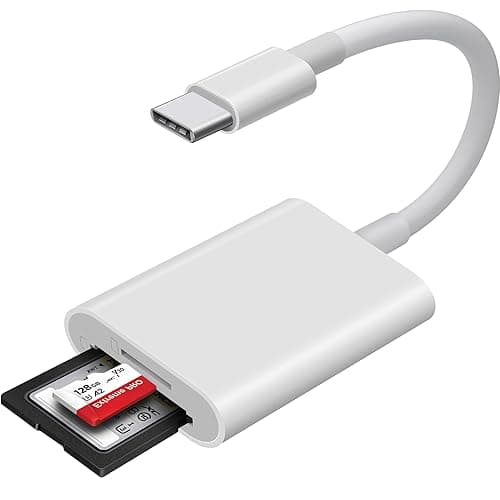 USB C SD Card Reader, WNXSLOAD SD Card Adapter with Dual Slots for iPhone 15 16 Pro iPad Mac MacBook Laptop Android, USB-C/TypeC High-Speed Trail Camera Viewer Memory Card Reader, Plug and Play - 2 Slots to USB-C