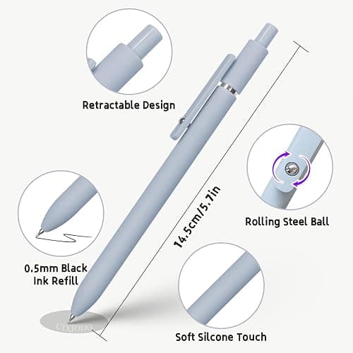 UIXJODO Gel Pens, 5 Pcs 0.5mm Black Ink Pens Fine Point Smooth Writing Pens, High-End Series Pens for Journaling Note Taking, Cute Office School Supplies Gifts for Women Men (Morandi) thumbnail 3
