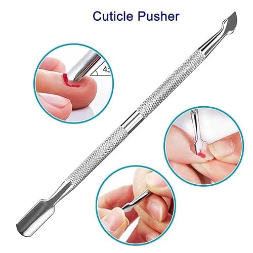 Pingispower Professional Cuticle Pusher Set, 2PCS Premium Stainless Steel Durable Cuticle Remover Manicure Tool Kit for Women at Home Salon, Fingernails and Toenails thumbnail 3