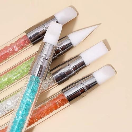 FULINJOY 5pcs Nail Sculpture Pen - Dual Tipped Silicone Nail Tools, Acrylic Pen & Brushes for Resin, Design Tools for Foil Carving & Drawing Effects thumbnail 3