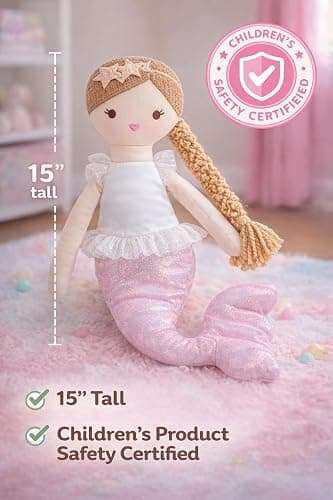 Laila and Lainey Plush Mermaid Doll - Soft Mermaid Stuffed Animal thumbnail 3