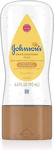 Johnson's Baby Oil Gel, Moisturizing Baby Massage Mineral Oil Enriched with Shea & Cocoa Butter, Dry Skin Relief for Babies, Kids & Adults, Nourishing & Gentle on Delicate Skin, 6.5 fl. oz - Image 1