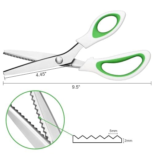 YUQGAOP Pinking Shears，9” Zig Zag Scissors for Fabric，Pinking Shears Scissors for Fabric Cutting，Professional Handheld Dressmaking，Great for Many Kinds of Sewing Fabrics Leather and Craft Paper thumbnail 3