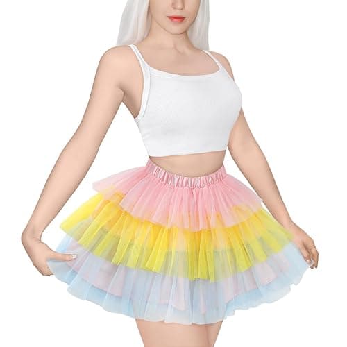 Littleforbig Women's Mesh Tulle Puffy Petticoat Tutu Ballet Bubble Short Ballerina Skirt thumbnail 2
