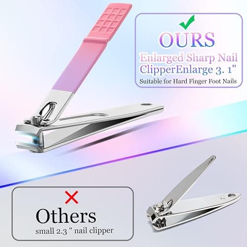 Aceoce Manicure Set Women Nail Clippers Professional Manicure Pedicure Kit Stainless Steel Nail Cutter Grooming Kit Personal Care Tool with Travel Case Gifts for Women Her Valentine's Day Mother's Day thumbnail 8
