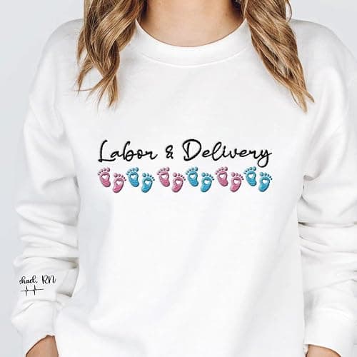 Leeprints L&D Sweatshirt, Personalized LD Shirt, Nurse Appreciation Gift thumbnail 7