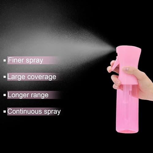 LERPOLOR Empty Spray bottles, Continuous Spray Bottle for Hair, Spray Water Bottle Fine Mist Refillable, Skin Care, Showering Pets, Plants, travel, Ironing and Cleaning 6.8 Ounce (1 Pack, Pink) thumbnail 7
