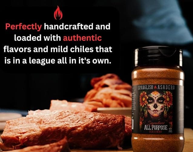 Spanglish Asadero 5oz Signature All Purpose Spice | Mexican Seasoning for Steak, Chicken, Pork, Lamb, and Elote | Low Sodium BBQ Rub and Marinade for Smoking or Grilling Meat thumbnail 3