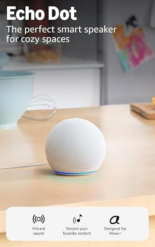 Amazon Echo Dot (newest model) - Vibrant sounding speaker, Designed for Alexa+, Great for bedrooms, dining rooms and offices, Glacier White thumbnail 2
