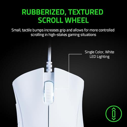 Razer DeathAdder Essential (2021) - Souris Gaming Filaire avec Capteur Optique de 6400 DPI (Design Ergonomique, 5 Boutons Programmables, Jusqu'à 10M de Clics) Blanc thumbnail 8