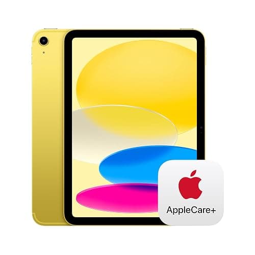 Apple iPad 11-inch: A16 chip, 11-inch Model, Liquid Retina Display, 512GB, Wi-Fi 6 + 5G Cellular, 12MP Front/12MP Back Camera, Touch ID, All-Day Battery Life — Yellow with AppleCare+ (2 Years) - Image 1