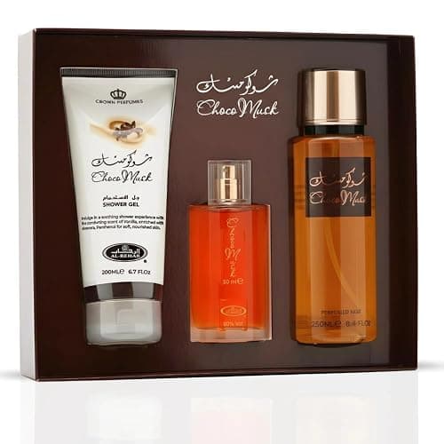 Al-Rehab Choco Musk 3-Piece Gift Set – Eau de Parfum 50ml + Shower Gel 200ml + Body Mist 250ml – Warm Spicy & Chocolate Unisex Collection thumbnail 2
