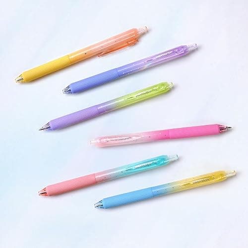 WRITECH Gel Pens Fine Point: Nebula Pen Set 0.7mm Black Ink Retractable 6ct Medium Point Smooth Writing with Aesthetic Gradient Color Barrel for Journaling Note Taking Silent Click No Smear thumbnail 8