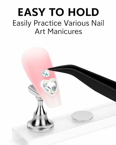 Nail Art Tools Set – 15pcs Nail Brushes, 5pcs Dual-Ended Dotting Pens, Nail Stand & Holder Kit with Brush Rack, Tweezers & Double-Sided Tape for DIY Nail Design & Press On Nails thumbnail 6