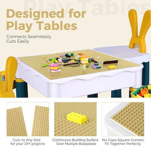 Etarnfly Classic Baseplates Building Plates-10" x 10" Building Boards,100% Compatible with All Major Brands and Activity Table, Creative Platforms Mats for Toy Bricks (Sand, 8 Pack) thumbnail 5