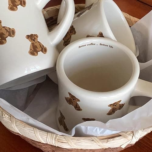 HAOW Charming Teddy Bear Coffee Mug - Adorable Gift for Kids and Adults - Cute Ceramic Cup for Home, Office - Perfect for Animal Lovers, Teachers, Parents - Fun Drinkware for All Beverages-11OZ thumbnail 5