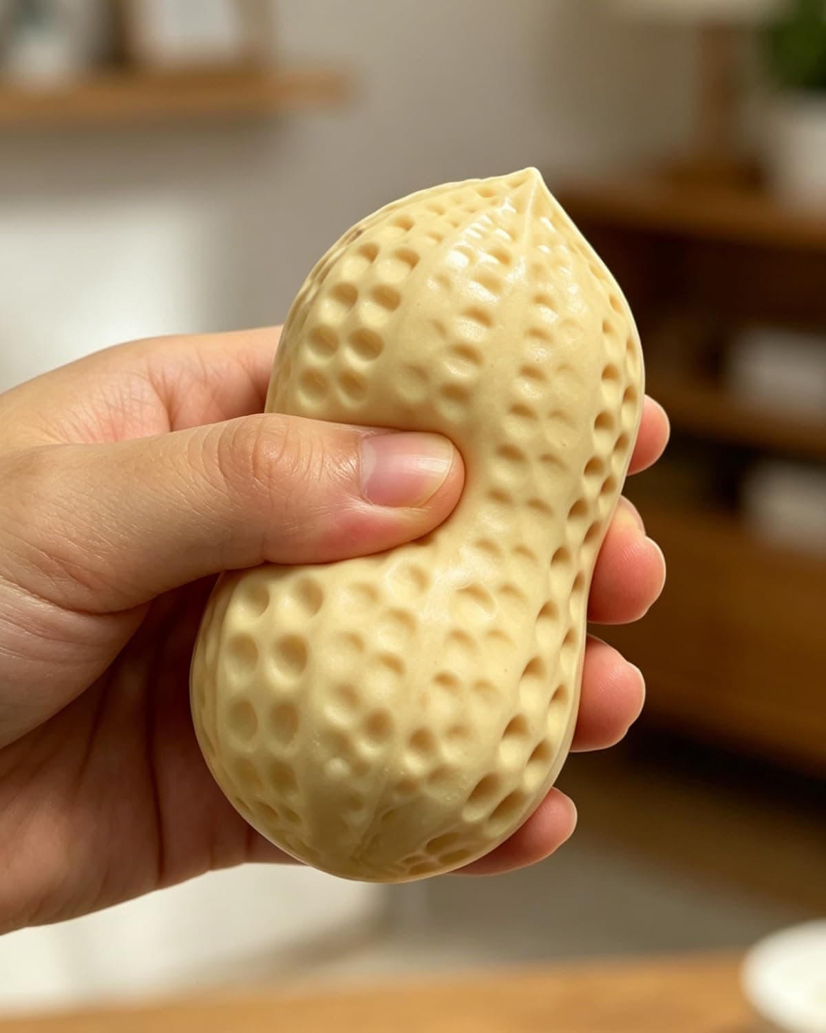 Creative Peanut Squishy, 2PCS Peanut Shaped Slow-Rising Decompression Ornament, Soft Stress Relief Desktop Gadget for Office & Home, Adult Hand Tension Relaxer & Workspace Decoration thumbnail 5