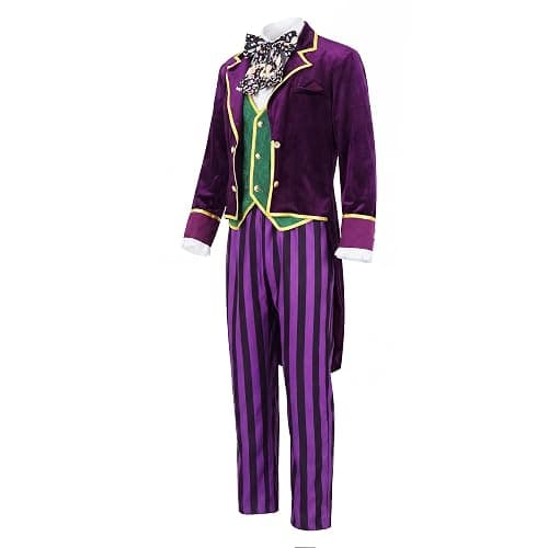 Tvnxdgl The Hatter Costume Men Mad Tea Party Master Outfits Adult Story Book Character Tuxedo Pants Dicky Collar Top Hat Set thumbnail 5