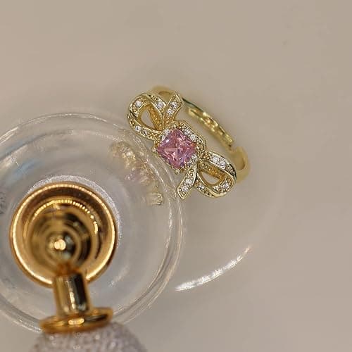 Aisza Gold-Plated Butterfly Rings - Vintage Snake Statement Rings with Cubic Zirconia for Women Adjustable Open Rings thumbnail 3