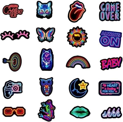 Vintage Aufkleber, Sticker Aesthetic für Wasserflaschen, Scrapbooking, Laptops,Wasserfeste Vinyl Aufkleber für Kinder Mädchen Jugendliche (Neon) thumbnail 5