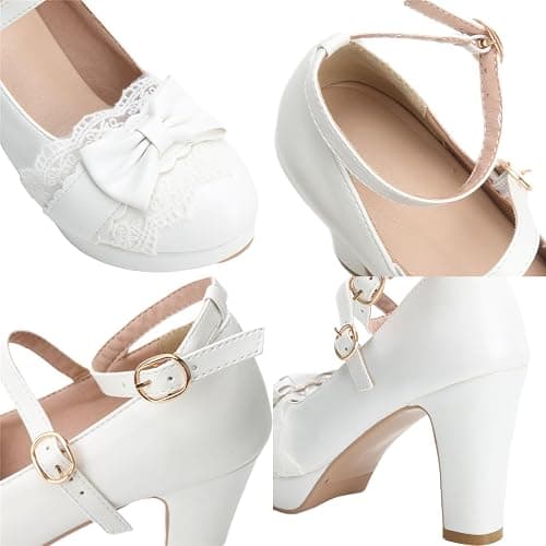 FOREADA Mary Janes for Women Platform Heels Bow Kawaii Shoes Vintage Dress Pumps thumbnail 6