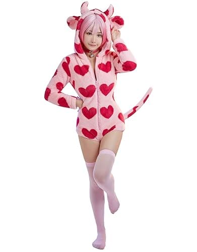 MEOWCOS Onesie Pajamas Adult Animal One Piece Cosplay Suit for Womens Cotton Bodysuit Tops One Piece Halloween Costume - Image 1