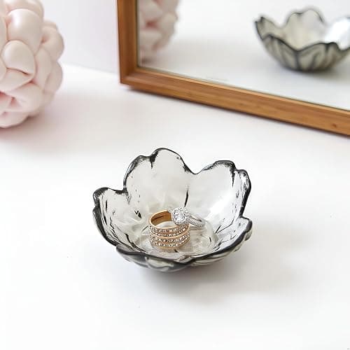 BIHOIB Crystal Black Flower Ring Dish Jewelry Tray thumbnail 2