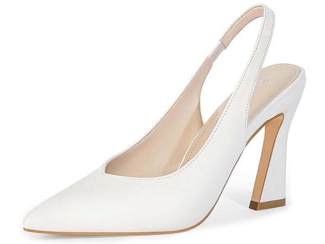 gihubafuil Womens Slingback Kitten Heels Closed Pointed Toe Wedding Party Dress Pumps Shoes - Image 1