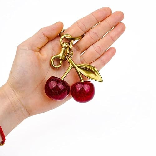 FASTFAIRY Keychain Cherry Bag Charms Purse: Key Chains Women Cute - Car keyrings leather handbags - Fashion enthusiasts thumbnail 4
