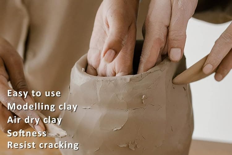 ReArt Natural Air-Dry Clay, Pottery Clay10LBs with 40 Pcs Pottery Tools Clay Sculpting Tool Set, All-Purpose Modeling Clay (White) thumbnail 4