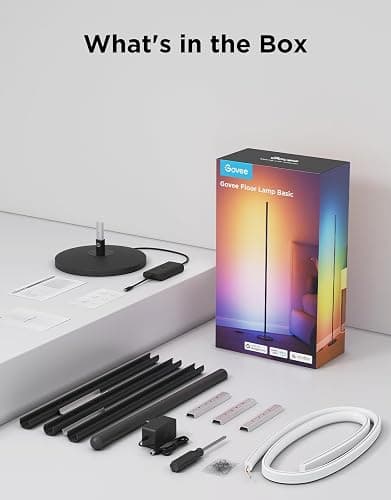 Govee RGBIC Floor Lamp Basic, LED Corner Lamp Compatible with SmartThings, Alexa, and Matter, Smart Modern Floor Lamp with Music Sync and 16 Million DIY Colors, Standing Lamp for Bedroom Living Room thumbnail 9