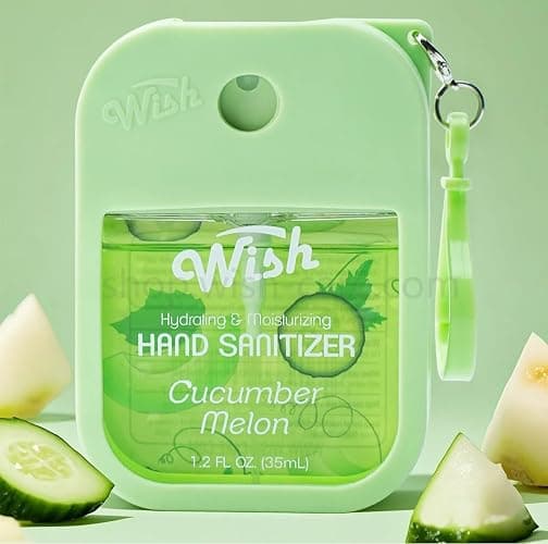 Wish Hand Sanitizer Spary Travel Size Spray 4-Piece 1.2 FL OZ (35ML) Each, Black Plum vanilla, Violet orchid sandalwood, Sweet Guava Fresh Coconut, Cucumber Melon, Hydrating and Moisturizing,(4 pack) thumbnail 8