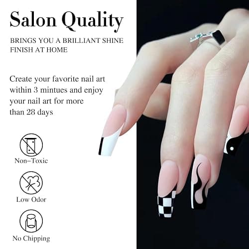 Double Rhythm 2 Pcs 15ml UV Gel Polish Set Pure White And Black Color Gel Nail Polish Kit Nail Art Salon DIY (2-A1015+A1093) thumbnail 5