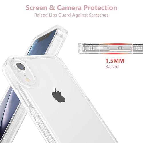 ZTOFERA Designed for iPhone XR 6.1 inch,Sparkly Cute Clear Case for Women Girls,Glitter Bling Flexible Soft TPU Silicone Bumper Protective Cover for iPhone XR,Clear thumbnail 2