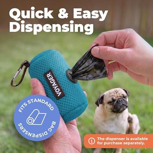 Best Pet Supplies Poop Bags for Dogs - Black, 150 Count | Scented, Leak-proof, Easy-Tear perforations, 15 Thick Bags per roll, Outdoor Walking & Travel, Fits Standard Holders thumbnail 4