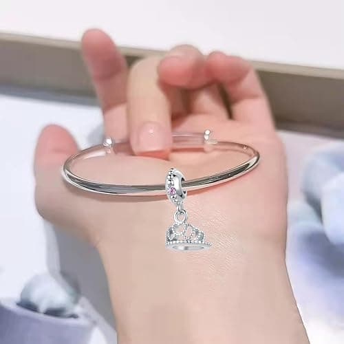 TGLS Princess Queen Crown Charm Compatible With Pandora Bracelets Jewelry Birthday Gifts for Mother Girlfriend Daughter Her Women thumbnail 3