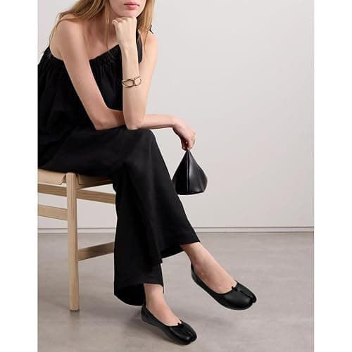 VBDB Tabi Ballet Flats Shoes for Women Rounde Toe Wide Width Split Toe Low Heel Comfortable Flats Shoes thumbnail 3