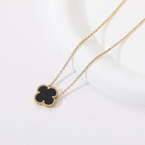 AIPPK Clover Pendant Necklace for Women 18K Gold Plated Four Leaf Clover Necklaces Lucky Simple Jewelry Gifts for Women thumbnail 4